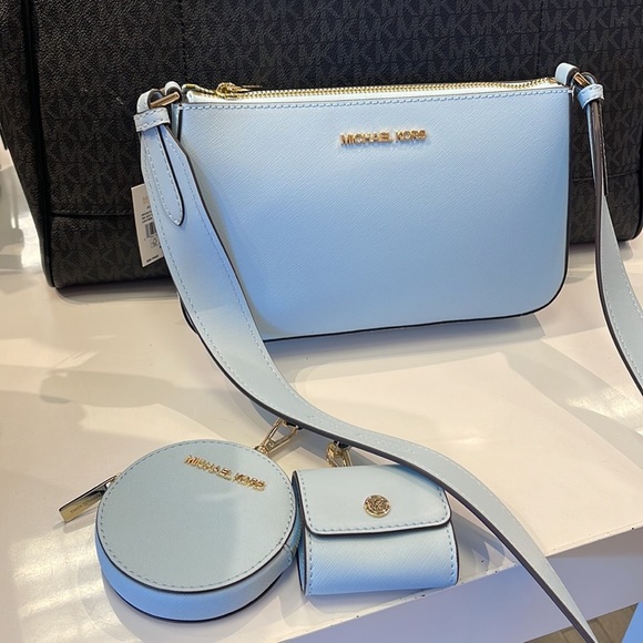 MICHAEL KORS JET SET TRAVEL SMALL SHOULDER CROSSBODY BAG WITH TECH ATTCH AIRPOD - Picture 15 of 16